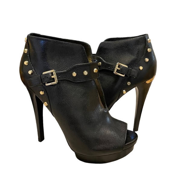 Michael Kors Studded Peep Toe Platform Boots - Picture 1 of 11